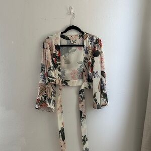 Show Me Your MuMu Floral Tie-Front Blouse - Multicolor